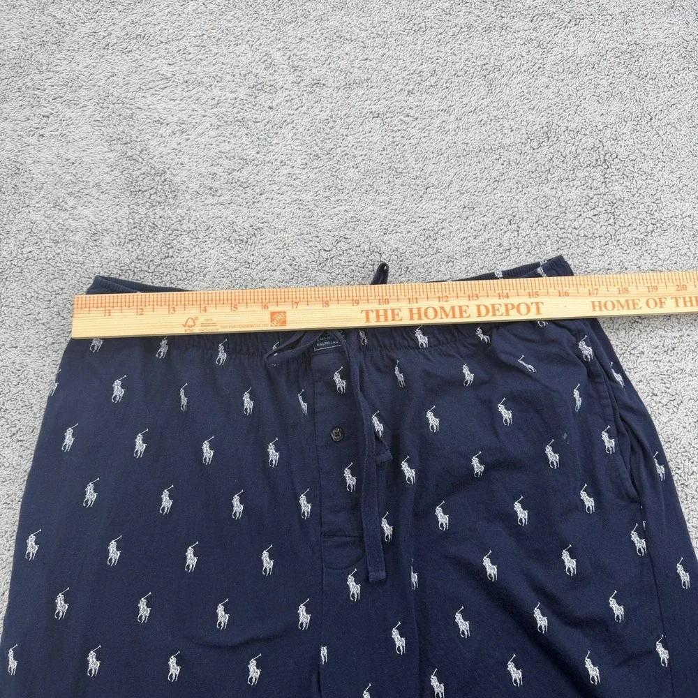 Polo Ralph Lauren Pajama Shorts Mens XL Blue Pony Print Lounge Sleep Loungewear